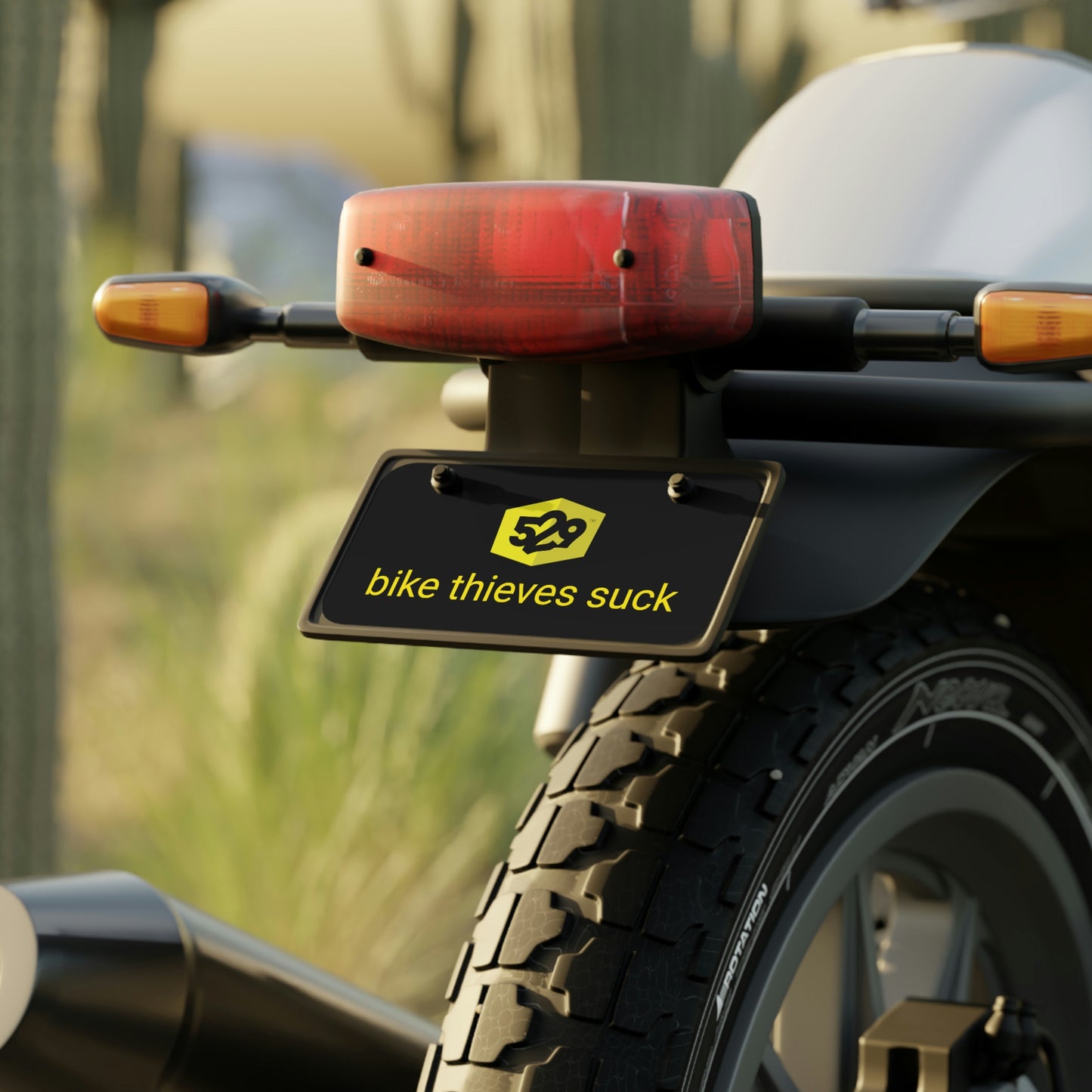 Bike thieves suck mini license plate