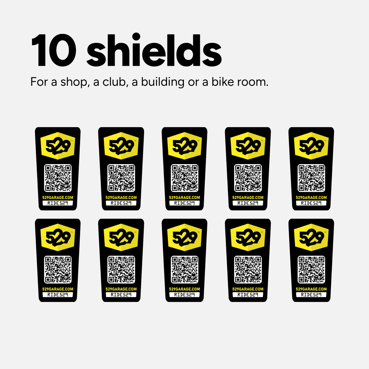 529 Shield (529 Garage Bicycle Registration Kit - US Edition)