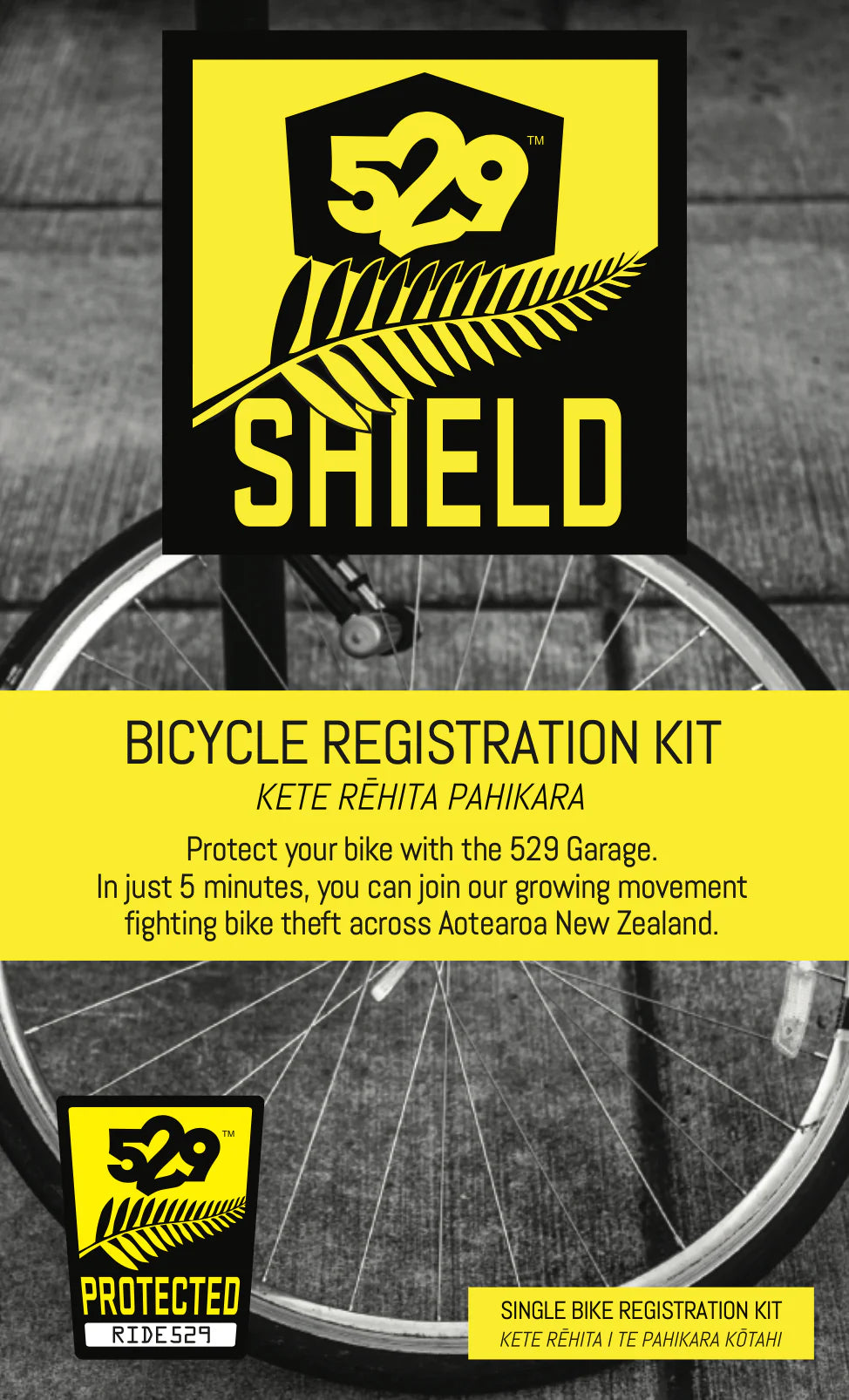 529 Shield (529 Garage Bicycle Registration Kit - New Zealand Edition)