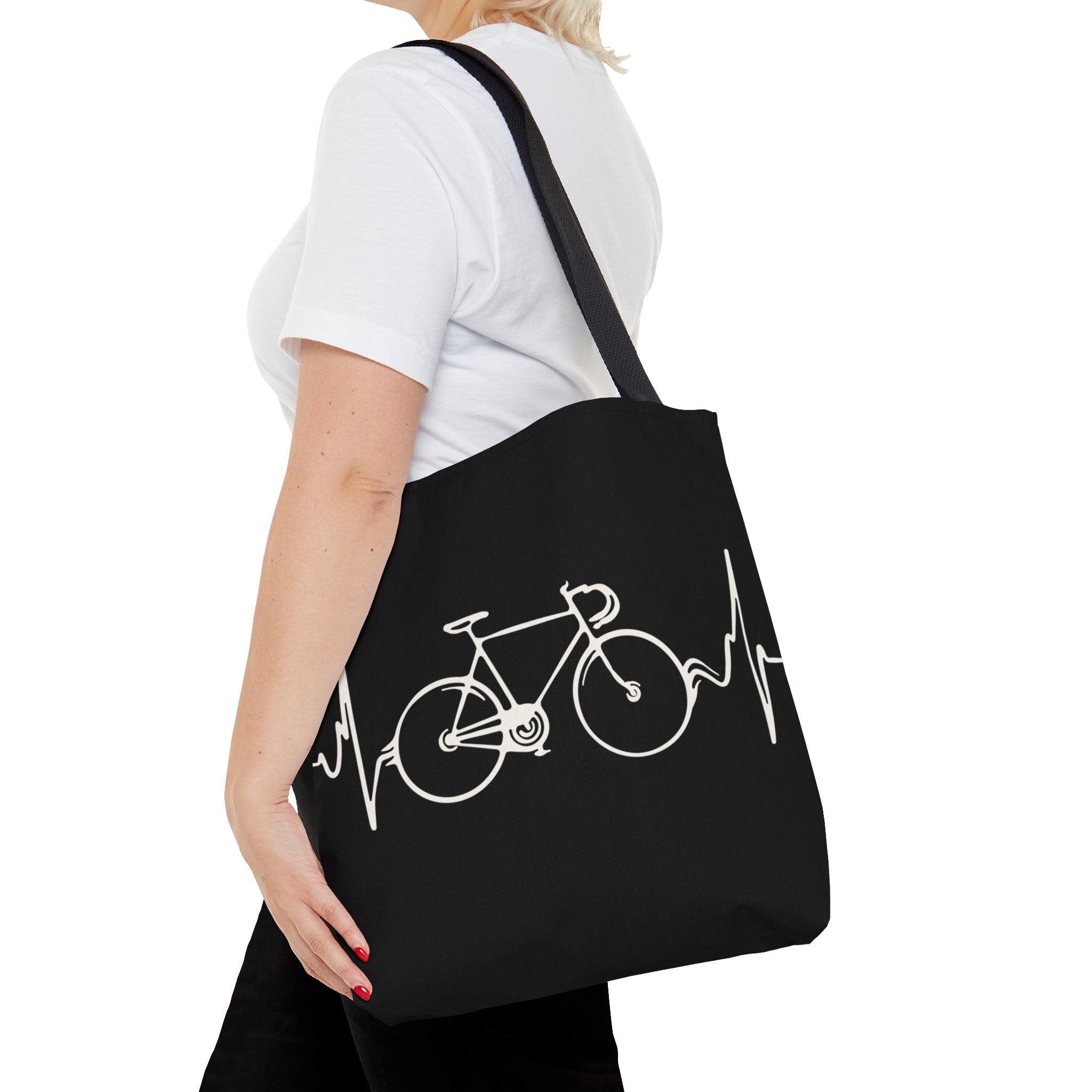 Black and white Bicycle Tote selling Bag with a luggage strap