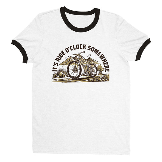 Camiseta Ringer unisex de edición limitada "It's ride o'clock somewhere" de edición limitada de 2023